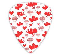 Púas de guitarra Love Cupid Heart Arrow y Cloud Púas de ukelele 12 piezas, incluidas 0,46 mm 0,71 mm 0,96 mm