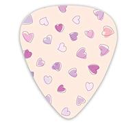 Púas de guitarra Love Heart Pattern Cute 12 piezas Púas de ukelele que incluyen 0,46 mm 0,71 mm 0,96 mm