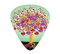 Púas de guitarra Magic Love Tree, paquete de 12 púas universales de guitarra ABS, colorido árbol mágico de amor, corazón florecido y hojas redondas y raíces, tema de vida, para guitarra acústica y elé