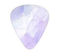 Púas de guitarra, mármol morado pastel líquido para guitarra acústica, guitarra eléctrica, bajo, ukelele de tres tamaños (paquete de 12)