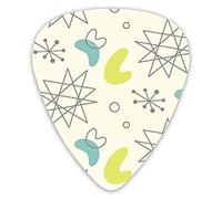 Púas de guitarra Mid Century Modern Seamless Pattern Años 50 Estilo Vintage Atomic Science Premium Picks Sampler 12 paquetes