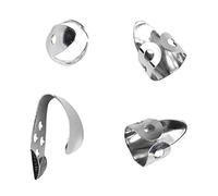 Púas de guitarra Mtlavishness de acero inoxidable dorado de 4 piezas con aspecto brillante, ideales para practicar y coleccionar guitarras. Fabricadas en tamaño estándar con mano (Plata)