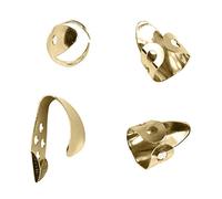 Púas de guitarra Mtlavishness de acero inoxidable dorado de 4 piezas con aspecto brillante, ideales para practicar y coleccionar guitarras. Fabricadas en tamaño estándar con mano (Oro)