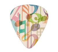 Púas de guitarra, música de notas musicales retro Mix Match para guitarra acústica, guitarra eléctrica, bajo, ukelele de tres tamaños (paquete de 12)