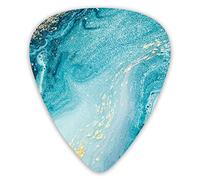 Púas de guitarra Ocean Art Natural Luxury Style Fusion Marble Swirl o Agate Premium Picks Sampler 12 paquetes - Variedad de púas de guitarra Púas