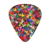 Púas de guitarra Origami Paper Cranes Print Ukelele Bajo Guitarras eléctricas acústicas Delgadas Medianas Pesadas Paquete de 12 (0,46/0,71/0,96 mm)