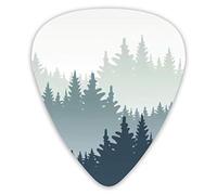 Púas de guitarra, paisaje de bosque horizontal, parque en capas, pinos al aire libre, púas premium, muestra de guitarra, regalo único (12 unidades)