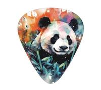 Púas de guitarra panda al óleo sobre lienzo en tamaños finos, medianos y gruesos, juego de 12 piezas, adecuadas para guitarra eléctrica y varios instrumentos