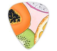 Púas de guitarra Papaya Kiwi Pitaya 12 piezas de púas de ukelele que incluyen 0,46 mm 0,71 mm 0,96 mm