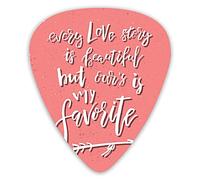Púas de guitarra, paquete de 12 con caja delgada, cada historia de amor es hermosa pero la nuestra es mi día de San Valentín favorito, set de regalo especial de púas de guitarra para guitarrista