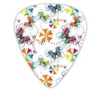 Púas de guitarra, paquete de 12 con caja delgada, paraguas y mariposas, concepto mágico de hadas, aprecia tu vida, tema de amor, juego de regalo especial para guitarrista