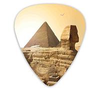 Púas de guitarra, paquete de 12 con caja delgada, pirámides egipcias, famosas maravillas del patrimonio mundial, imagen temática, juego de regalo especial para guitarrista