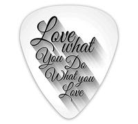 Púas de guitarra Paquete de 12 púas de guitarra universales ABS, letras manuscritas Love What You Do What You Love y efecto de sombra para guitarra acústica y eléctrica