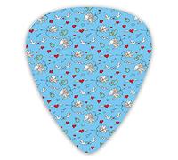 Púas de guitarra, paquete de 12 púas universales de guitarra ABS, amor romántico Eros mitológico con flechas corazones matrimonio anillos de compromiso para guitarra acústica y eléctrica