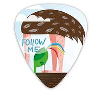 Púas de guitarra Paquete de 12 púas universales de guitarra ABS, avestruz y gallo comiendo en el techo, pájaros con cuello largo y etiqueta Sígueme para guitarra acústica y eléctrica