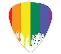 Púas de guitarra, paquete de 12 púas universales de guitarra ABS, diseño de bandera de arco iris, soporte de orgullo, estilo de vida, libertad, amor, color salpicaduras, impresión para guitarra acústi