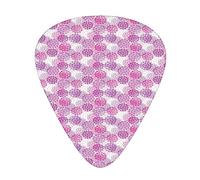 Púas de guitarra, paquete de 12 púas universales de guitarra ABS, estampado de flores coloridas con varios pétalos de primavera superpuestos entre sí, para guitarra acústica y eléctrica, rosa púrpura
