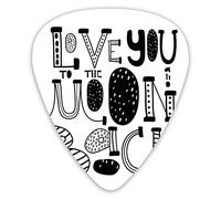 Púas de guitarra Paquete de 12 púas universales de guitarra ABS, estilo gráfico moderno Love You Moon And Back romántico creativo día de San Valentín para guitarra acústica y eléctrica