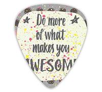 Púas de guitarra Paquete de 12 púas universales de guitarra ABS, haz más de lo que te hace impresionante cita de letras a mano sobre fondo creativo para guitarra acústica y eléctrica