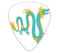 Púas de guitarra, paquete de 12 púas universales de guitarra ABS, ilustración mitológica china, dibujos animados de criatura monstruosa para guitarra acústica y eléctrica