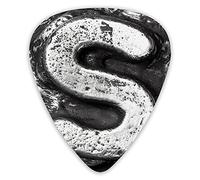 Púas de guitarra, paquete de 12 púas universales de guitarra ABS, letra del alfabeto industrial, capital S, tema industrial con figura de aspecto grunge para guitarra acústica y eléctrica