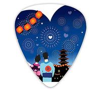 Púas de guitarra Paquete de 12 púas universales de guitarra ABS, pareja romántica japonesa con trajes tradicionales viendo el festival de verano para guitarra acústica y eléctrica