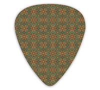 Púas de guitarra Paquete de 12 púas universales de guitarra ABS, patrón floral complejo con inspiraciones de la cultura de Oriente Medio Oriente místico para guitarra acústica y eléctrica