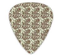 Púas de guitarra Paquete de 12 púas universales de guitarra ABS, patrón floral persa de Oriente Medio con efectos tradicionales folk boho para guitarra acústica y eléctrica