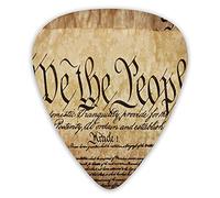 Púas de guitarra, paquete de 12 púas universales de guitarra ABS, texto de constitución vintage de América, gloria nacional, imagen temática del 4 de julio para guitarra acústica y eléctrica