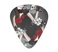 Púas de guitarra Paquete de 12 Queen Of Spades Skull Head Roses 0.46mm / 0.71mm / 0.96mm Thin Medium Heavy Plectrums
