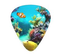 Púas de guitarra, para guitarra acústica, guitarra eléctrica, bajo, ukelele de tres tamaños (paquete de 12) peces tropicales