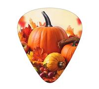 Púas de guitarra, para guitarra acústica, guitarra eléctrica, bajo, ukelele de tres tamaños (paquete de 12) hojas de otoño y estampado de calabaza