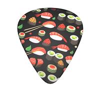 Púas de guitarra, para guitarra acústica, guitarra eléctrica, bajo, ukelele de tres tamaños (paquete de 12) camarones de sushi japoneses