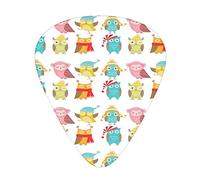 Púas de guitarra, para guitarra acústica, guitarra eléctrica, bajo, ukelele de tres tamaños (paquete de 12) Bufanda de búhos divertidos de invierno Birdies