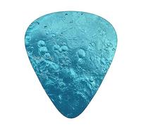 Púas de guitarra, para guitarra acústica, guitarra eléctrica, bajo, ukelele de tres tamaños (paquete de 12) con estampado de océano azul