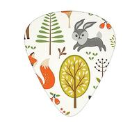 Púas de guitarra, para guitarra acústica, guitarra eléctrica, bajo, ukelele de tres tamaños (paquete de 12) Woodland Animal