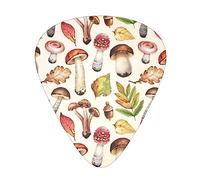 Púas de guitarra, para guitarra acústica, guitarra eléctrica, bajo, ukelele de tres tamaños (paquete de 12) Hojas de acuarela de otoño Seta de dibujos animados