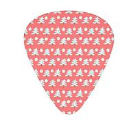 Púas de guitarra, para guitarra acústica, guitarra eléctrica, bajo, ukelele de tres tamaños (paquete de 12) Árboles de Navidad Pastel Woodland Happy