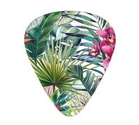 Púas de guitarra, para guitarra acústica, guitarra eléctrica, bajo, ukelele de tres tamaños (paquete de 12) con estampado de hojas tropicales
