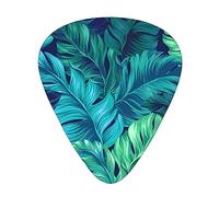 Púas de guitarra, para guitarra acústica, guitarra eléctrica, bajo, ukelele de tres tamaños (paquete de 12) con estampado de hojas de palma tropicales