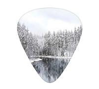 Púas de guitarra, para guitarra acústica, guitarra eléctrica, bajo, ukelele de tres tamaños (paquete de 12) Woodland Lake Covered Cold Finland