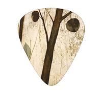 Púas de guitarra, para guitarra acústica, guitarra eléctrica, bajo, ukelele de tres tamaños (paquete de 12) con estampado de hojas de árbol