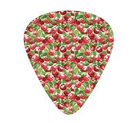 Púas de guitarra, para guitarra acústica, guitarra eléctrica, bajo, ukelele de tres tamaños (paquete de 12) Alimentos orgánicos de hojas rojas y verdes