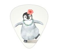 Púas de guitarra, para guitarra acústica, guitarra eléctrica, bajo, ukelele de tres tamaños (paquete de 12) pingüino con flores