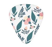 Púas de guitarra, para guitarra acústica, guitarra eléctrica, bajo, ukelele de tres tamaños (paquete de 12) flor rosa