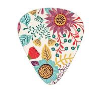 Púas de guitarra, para guitarra acústica, guitarra eléctrica, bajo, ukelele de tres tamaños (paquete de 12) con estampado de hojas de flores
