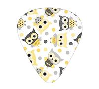 Púas de guitarra, para guitarra acústica, guitarra eléctrica, bajo, ukelele, tres tamaños (paquete de 12), diseño de búhos de dibujos animados de animales