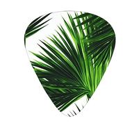 Púas de guitarra, para guitarra acústica, guitarra eléctrica, bajo, ukelele, tres tamaños (paquete de 12), estampado de hojas verdes de palmera