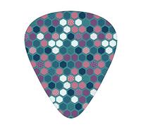 Púas de guitarra, para guitarra acústica, guitarra eléctrica, bajo, ukelele, tres tamaños (paquete de 12), formas geométricas, lunares ornamentales