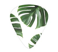 Púas de guitarra, para guitarra acústica, guitarra eléctrica, bajo, ukelele, tres tamaños (paquete de 12), hojas verdes de acuarela impresas
